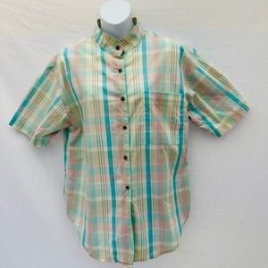 Catalina 100%Cotton Green and Pink Casual Button Down Shirt